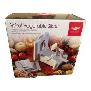 Paderno Spiral Vegetable Slicer Counter Top 3 Stainless Steel Blades NEW